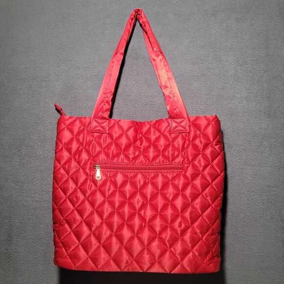 Ah-Dorned Red Puffer Quilted Travel Bag/Tote NWOT - Picture 1 of 7